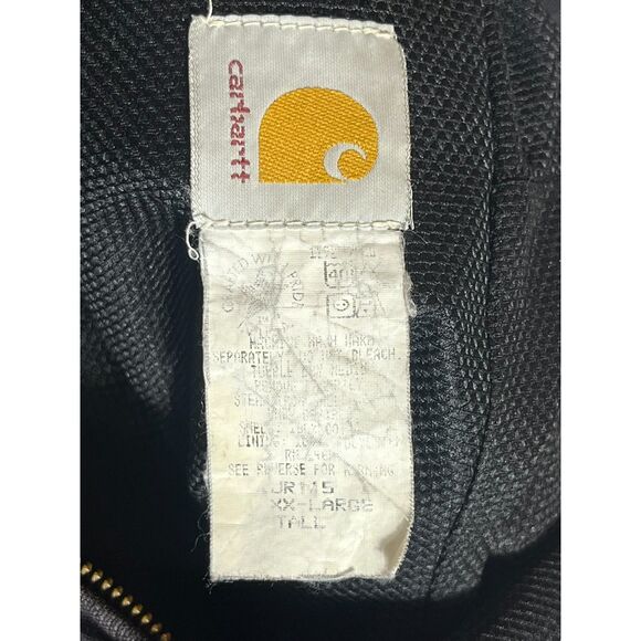 Carhartt Black Utility Jacket Mens XXL Tall Canvas Lined Heavy Duty Clean - Picture 6 of 10